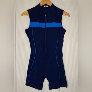 Soleil Swim - Navy And Blue Full Body Swimsuit - Size 36 See Measurements